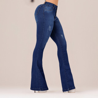 Calça Jeans Feminina Flare Com Elastano Lycra Jeans Feminino Calça Flaer
