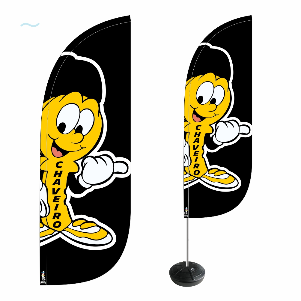 Wind Banner Chaveiro Dupla Face Kit Completo 2,8m Fly Flag