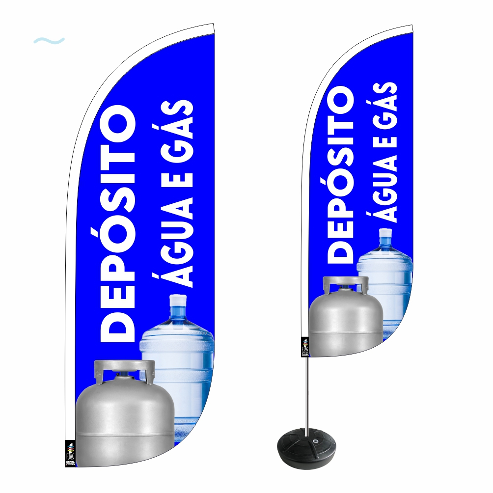 Wind Banner Água e Gás Dupla Face Kit Completo 2,8m Fly Flag