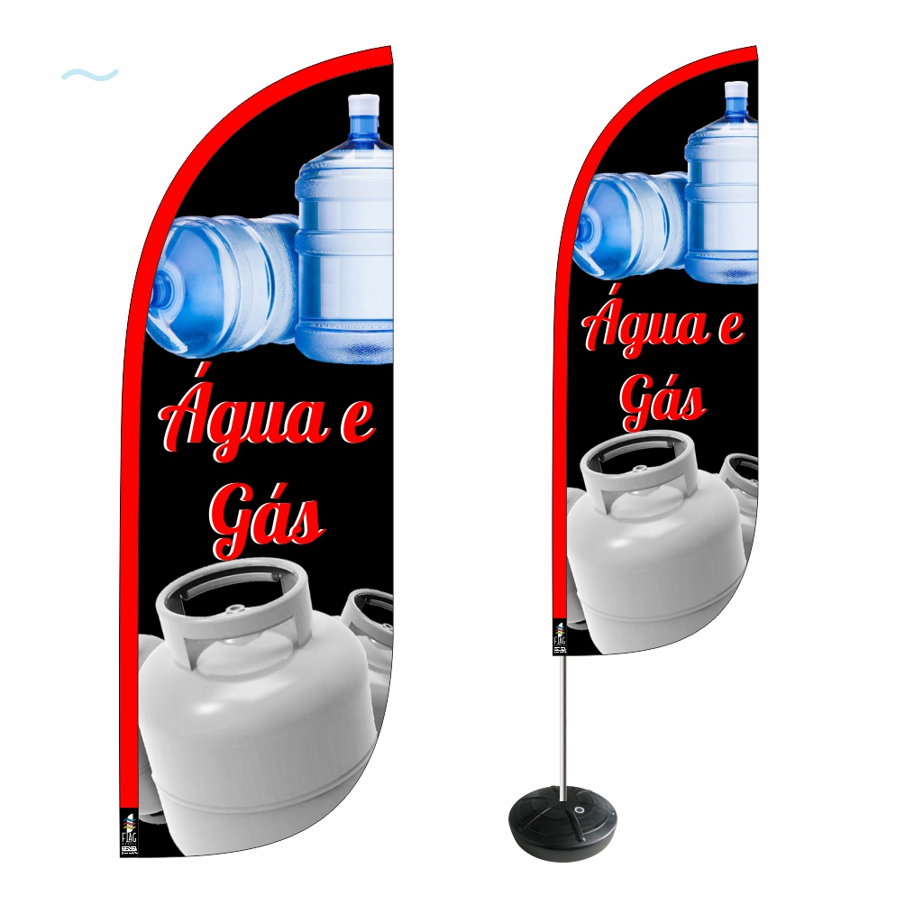 Wind Banner Água E Gás 2,8m Kit Completo Dupla Face Fly Flag