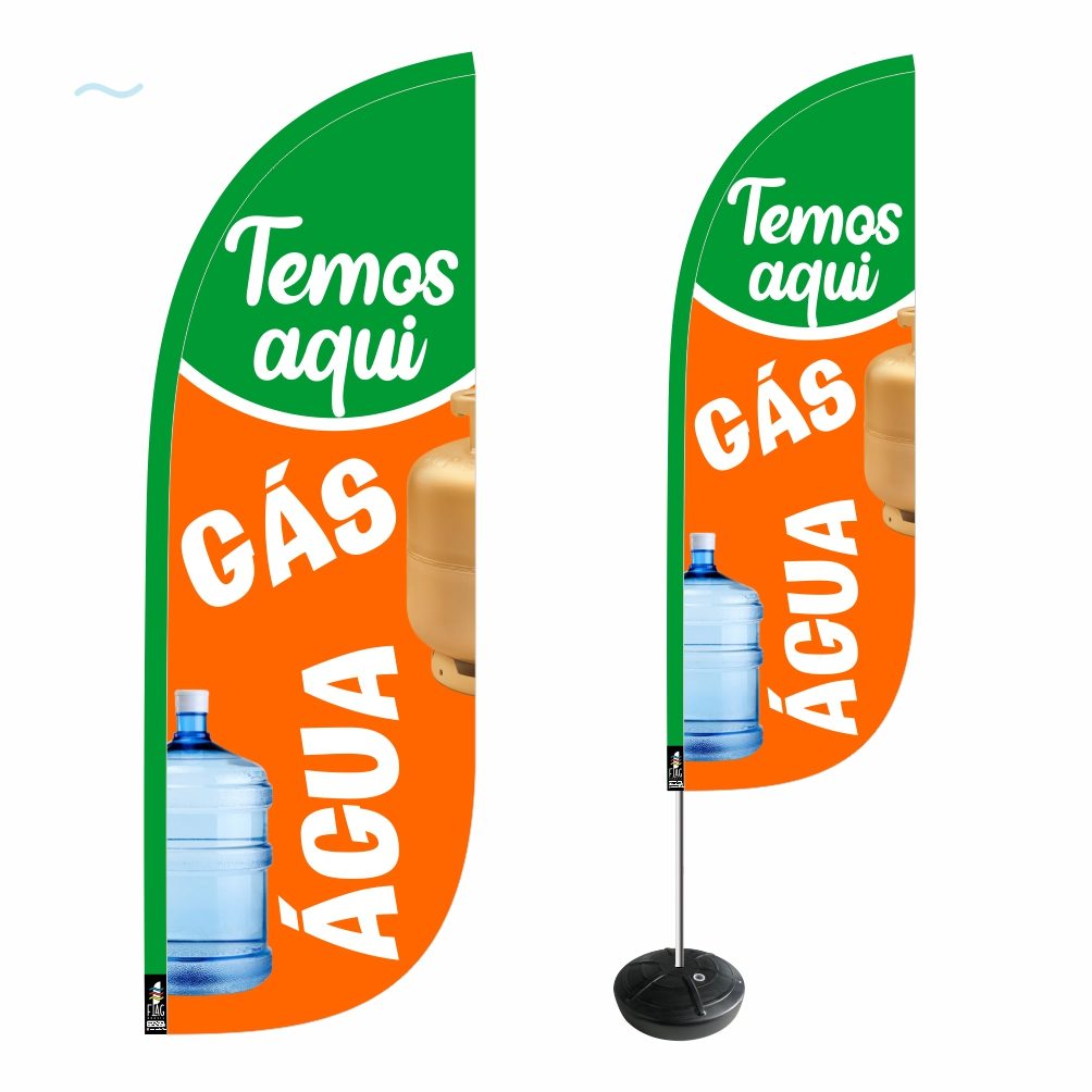 Wind Banner Água E Gás Kit Completo 2,8m Dupla Face Fly Flag