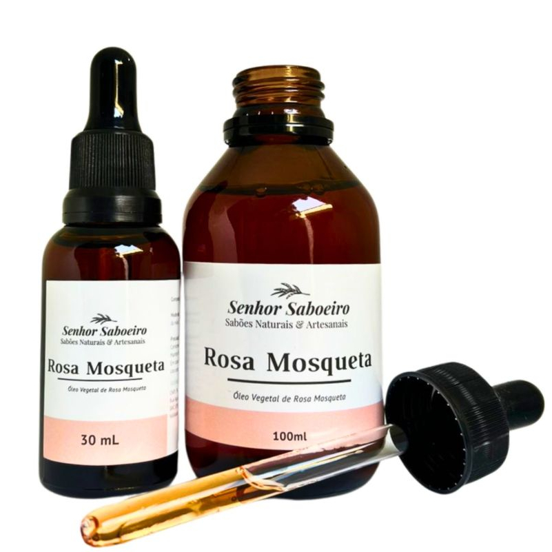 Óleo Vegetal Rosa Mosqueta 100% Puro Anti Estrias Celulites Clareador Manchas Pele