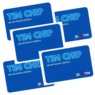 Kit com 5 Chip Tim Pré 5g+4g Ativa No Ddd Que Estiver 11 Ao 99