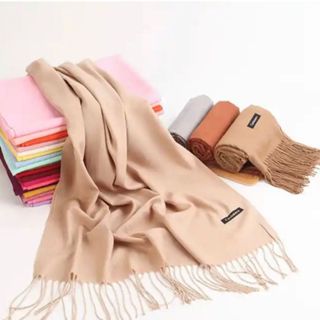 Cachecol Pashmina Lisa de poliester de 150g-250g com franjas unisex em Oferta na Shopee