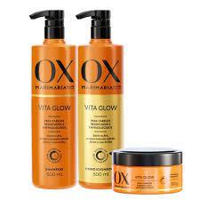 Kit C/3 Ox Mari Maria Hair Vita Glow Shampoo E Condicionador 500ml e Mascara 190g