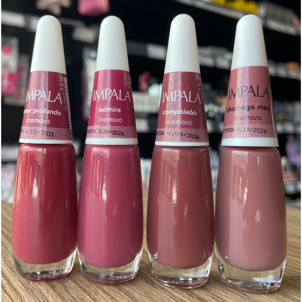 Kit Esmaltes Tons de Rosa Escuro Impala em Oferta na Shopee