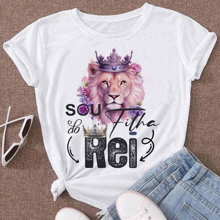 Camiseta T-shirt Feminina Blusa Leão de Judá | Blusa Feminina | Fardamento Igreja Moda em Oferta na Shopee