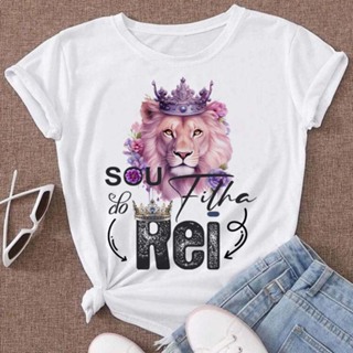 Camiseta T-shirt Feminina Blusa Leão de Judá | Blusa Feminina | Fardamento Igreja Moda