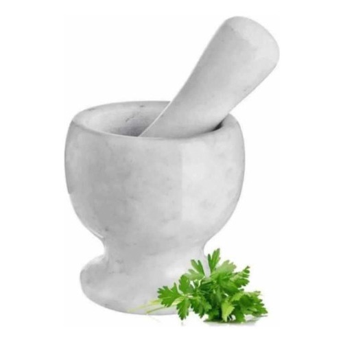 Pilão Pedra Mármore Natural Alto Com Socador Profissional