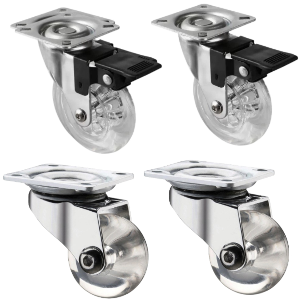 KIT 4 RODIZIO SILICONE RODINHA 75MM COM E SEM TRAVA FREIO em Oferta na Shopee