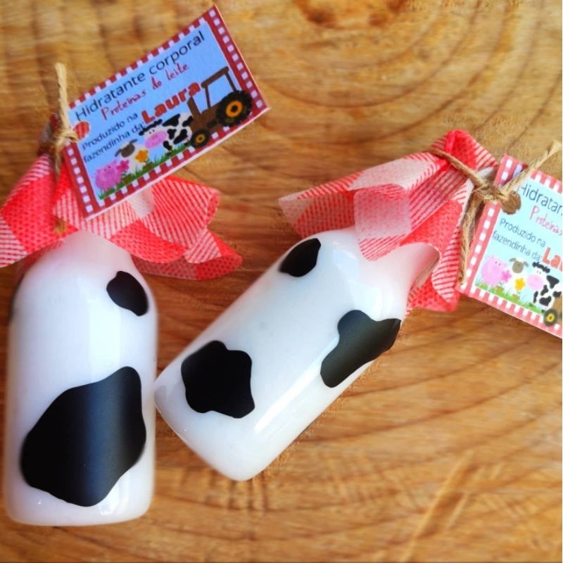 ​🐮 Lembrancinha Fazendinha, Hidratante Personalizado Vaquinha | Kit com 5 | Aniversário, Chá de Bebê, Maternidade 🌾