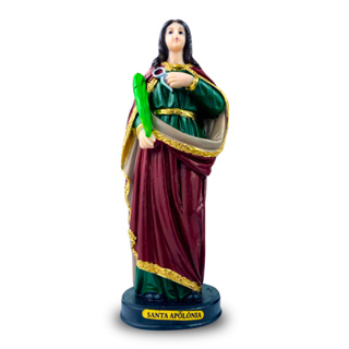 ESCULTURA IMAGEM DE SANTA APOLÔNIA 19,5X7,5 CM EM RESINA REF 20061 em Oferta na Shopee