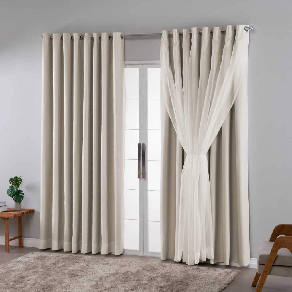 Cortina Sob Medida Blackout Com Voil 5.00x3.20 Em Tecido Sala Quarto em Oferta na Shopee