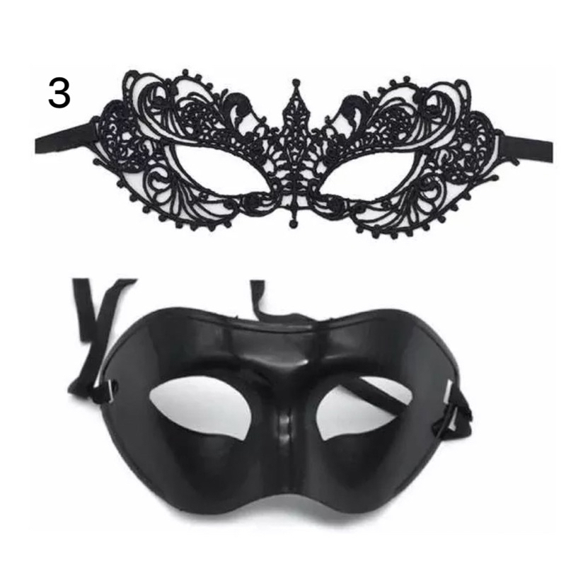 kit 2 máscaras ( veneziana lisa + renda ) baile luxo festa carnaval