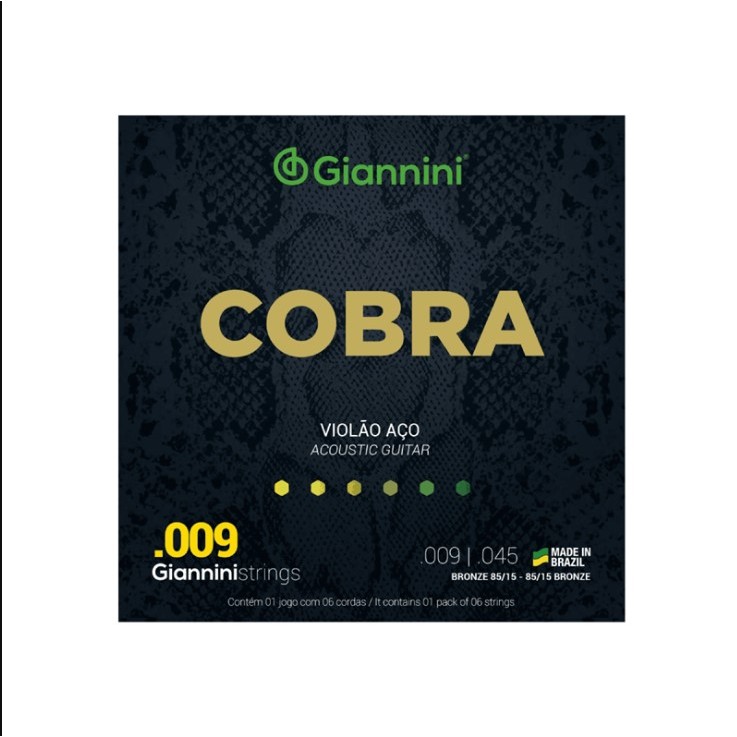 Encordoamento Gianinni Cobra GEEWAK .009 P/ Violão Aço em Oferta na Shopee