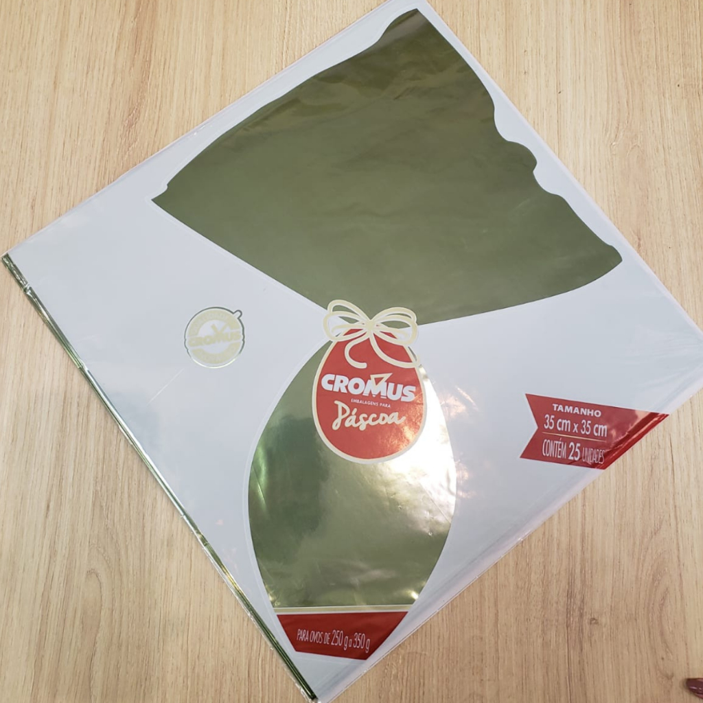 Detalhes do Saco Express 35x35cm para Ovos de 250g a 350g - Verde Oliva - 25 unidades - Cromus - Rizzo Distribuidora