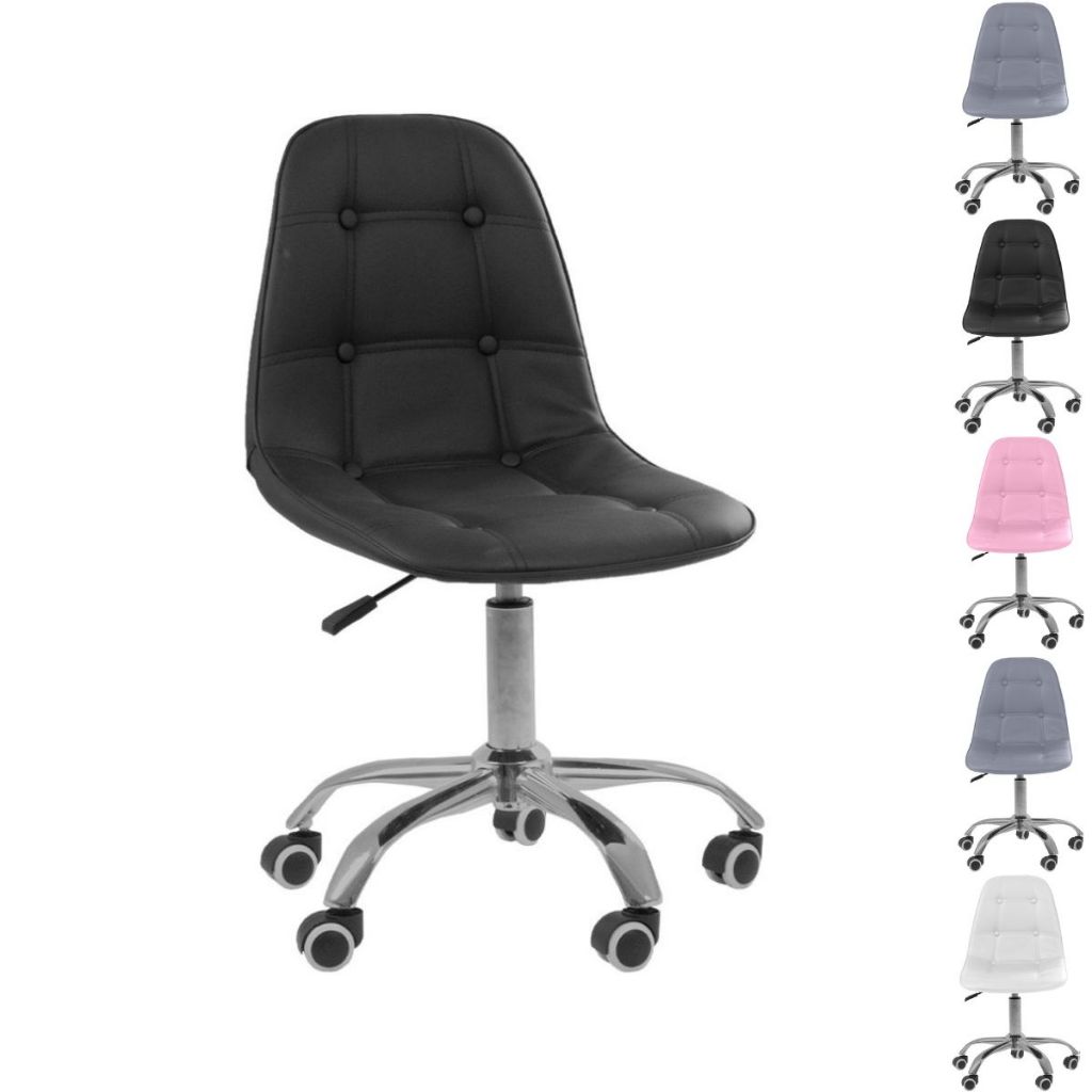 Cadeira Office Eiffel Botonê Ajustável Base Giratória