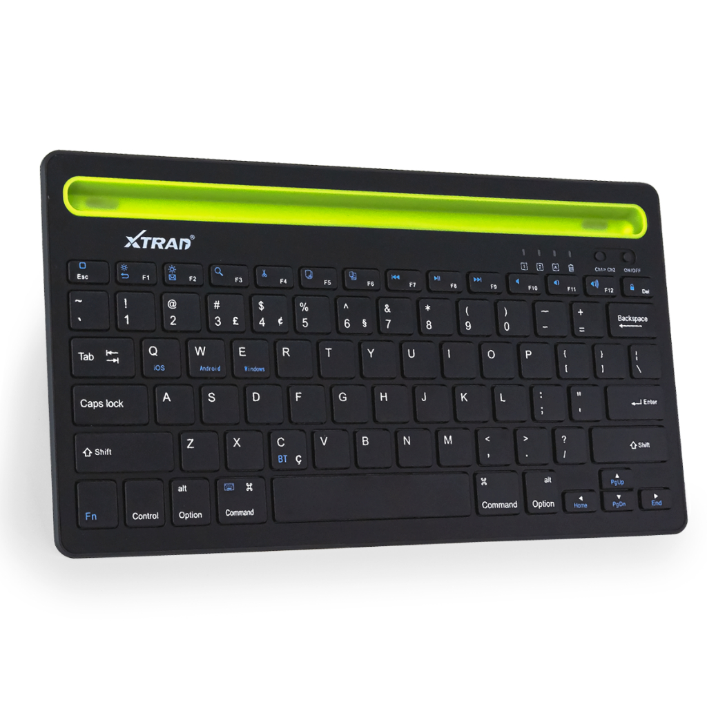 Teclado Sem Fio Bluetooth Suporte Para Tablet Celular Slim Ultra Fino Super Fino Alumínio Com Chave Seletora de Canal