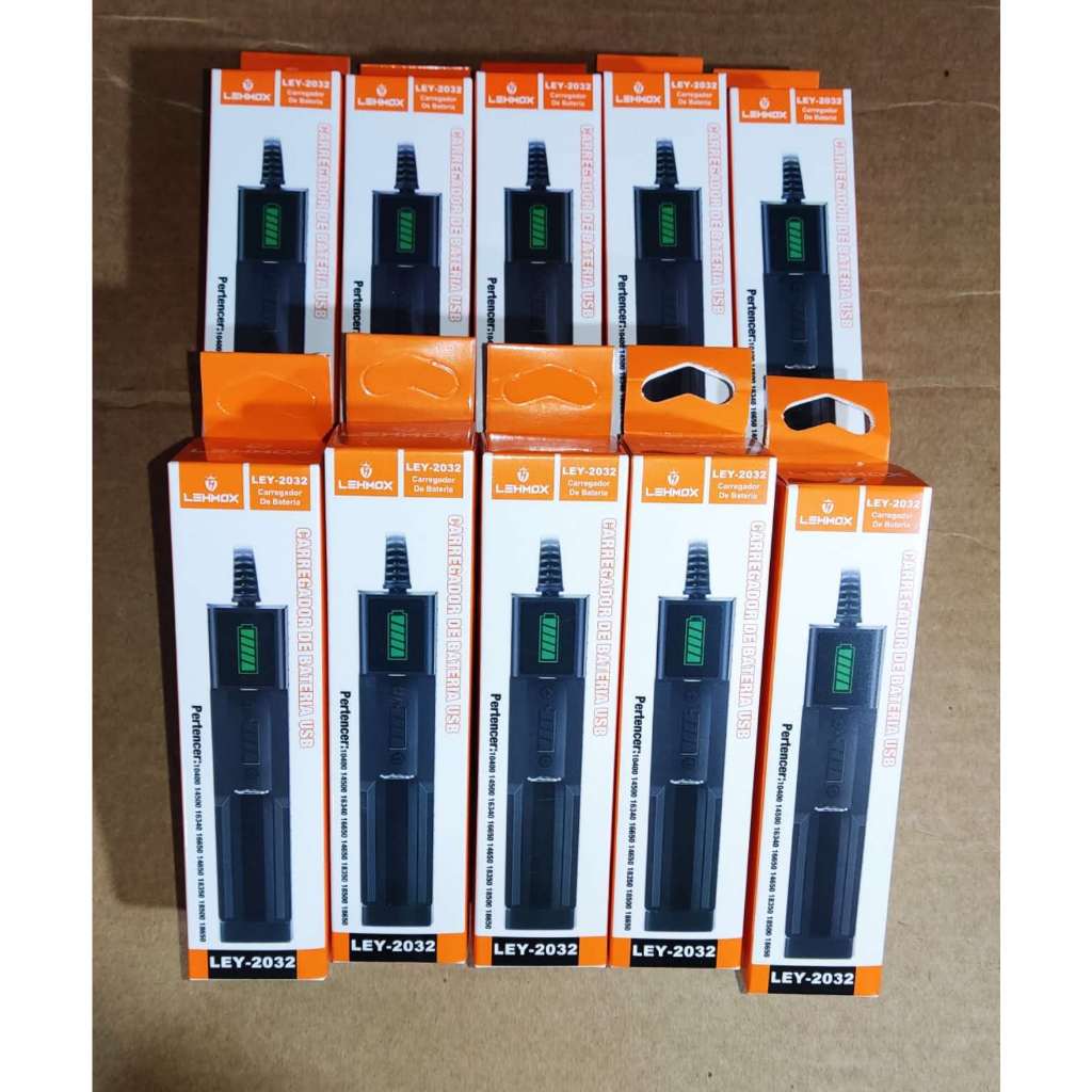kit 10/6 carregador bateria usb ley-2032