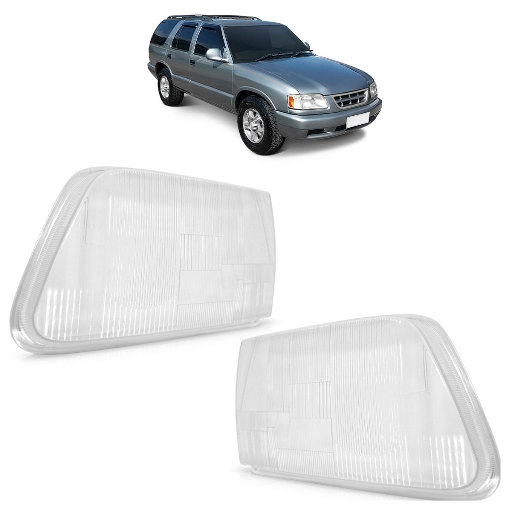 Lente Farol S10 Blazer 1995 1996 1997 1998 1999 2000 Lente Estriada Acrilico - Spare Parts and Accessories for Vehicles