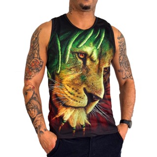 Regata Camiseta Leao Bob Marley Reggae Dryfit Fitness Slim