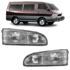 Farol Dianteiro H100 1997 1998 1999 2000 2001 2002 2003 Máscara Cromada Lente Estriada Vidro