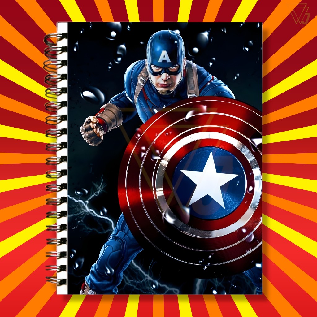 Adesivo Para Capa de Caderno Capitão América Herói Top Excelente Qualidade