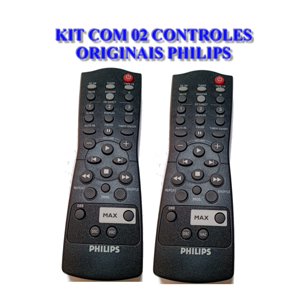 Controle kit com 02 controles originais Philips Para Som Fw-505/507- FW -C555 Fw-700 Philips fwc 780