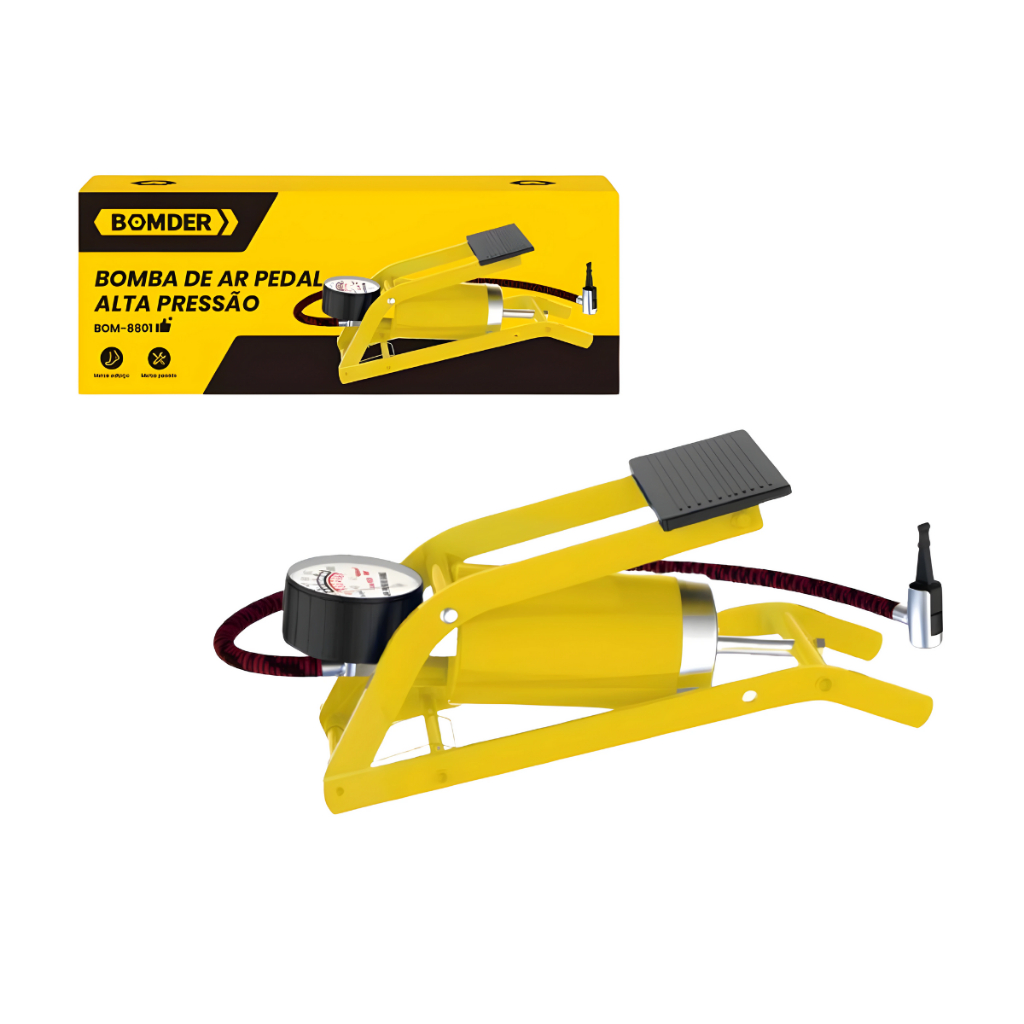 Bomba De Ar Com Pedal Alta Pressão Para Encher Pneu Moto Bike Balões Multiusos Premium em Oferta na Shopee