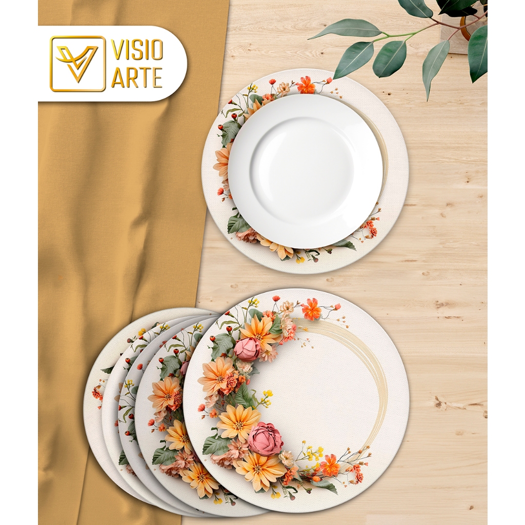 Capa De Sousplat FLORAL 35cm Sousplat Souplat Soupla Suplat Mesa Jogo Americano