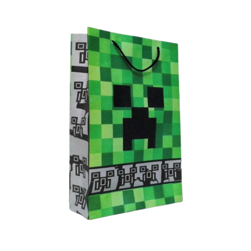 10 Sacolas De Papel Mine Craft Minecraft 25x17x6cm Bolsa Festa Lembrancinha Surpresa