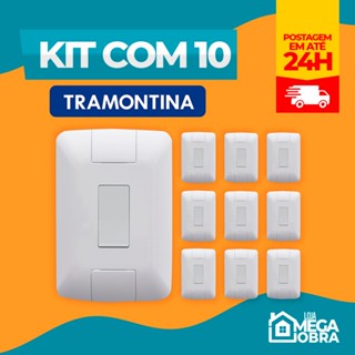 Kit 10 unidades interreuptor Simples Tramontina uma Tecla Linha Aria