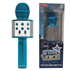 Microfone Infantil Bluetooth Star Voice Azul - Zoop Toys