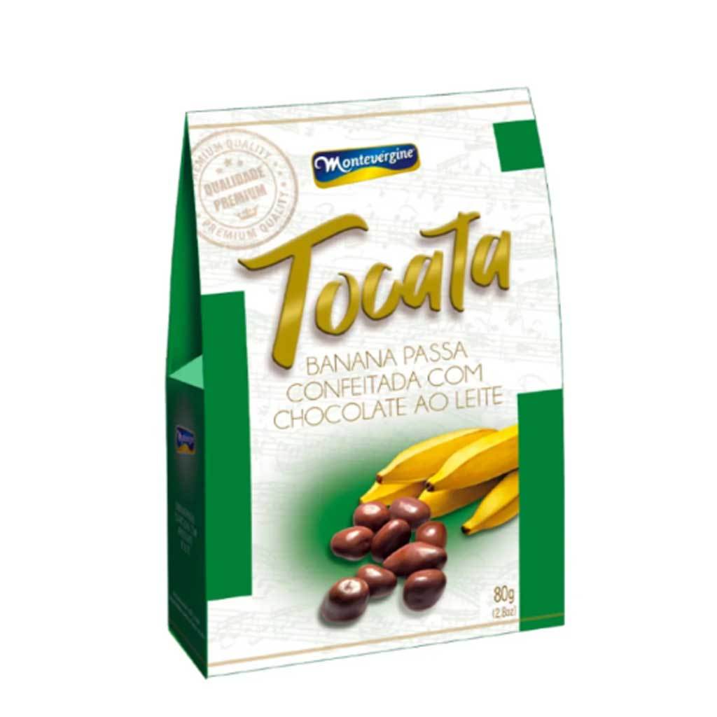 Banana Passa Coberta com Chocolate Tocata 80g - Montevérgine
