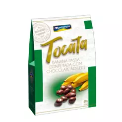 Banana Passa Coberta com Chocolate Tocata 80g - Montevérgine