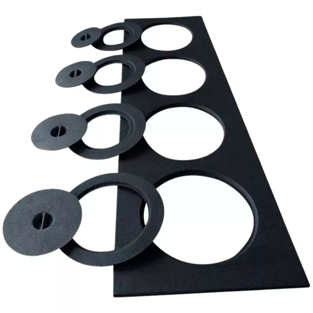 Fogão A Lenha 4 Furos Com Tampa Redução 91cm Chapa De Ferro Fundido Preto Fosco Roça Fazenda - Home & Living