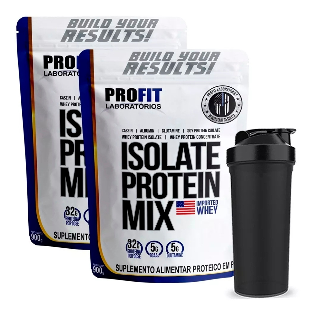 2x Whey Isolado Protein Mix - 900g + Coqueteleira - Profit - Health