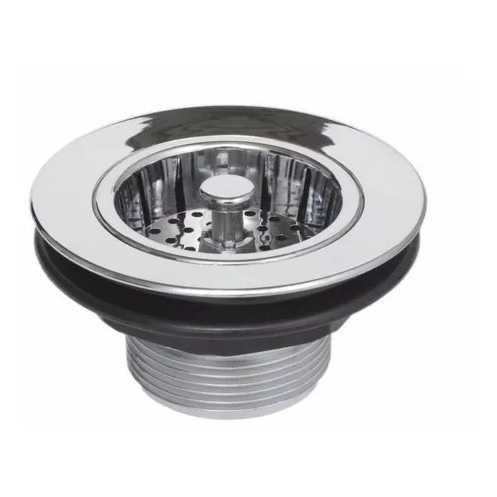 Válvula Americana para Pia de Cozinha 3.1/2X7/8'' Higiban 1822 303964 Metal c/ Porca ABS