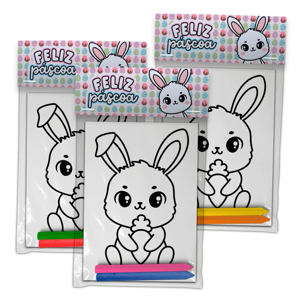 Kit Colorir Giz De Cera Lembrancinha Festa Infantil Personalizado Escolha Tema Páscoa em Oferta na Shopee