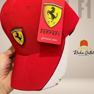 Boné Ferrari F1 Masculino Aba Curva Ajustável