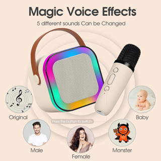 K12 Caixa de som sem fio com microfone Karaokê, Mini Alto-falante Bluetooth portátil de Karaoke com 1 Microfone