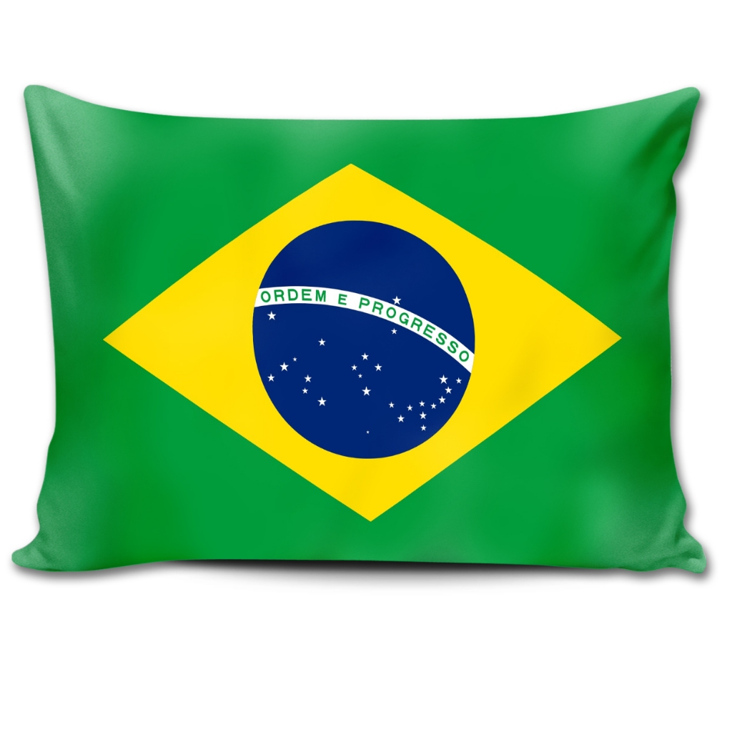 Almofada 27x37 Bandeira Brasil Torcida Copa Do Mundo Seleção Brasileira Decoração Verde Amarelo