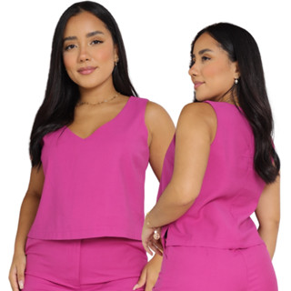 Blusa Regata Feminina Básica Lisa Moda Verão Casual