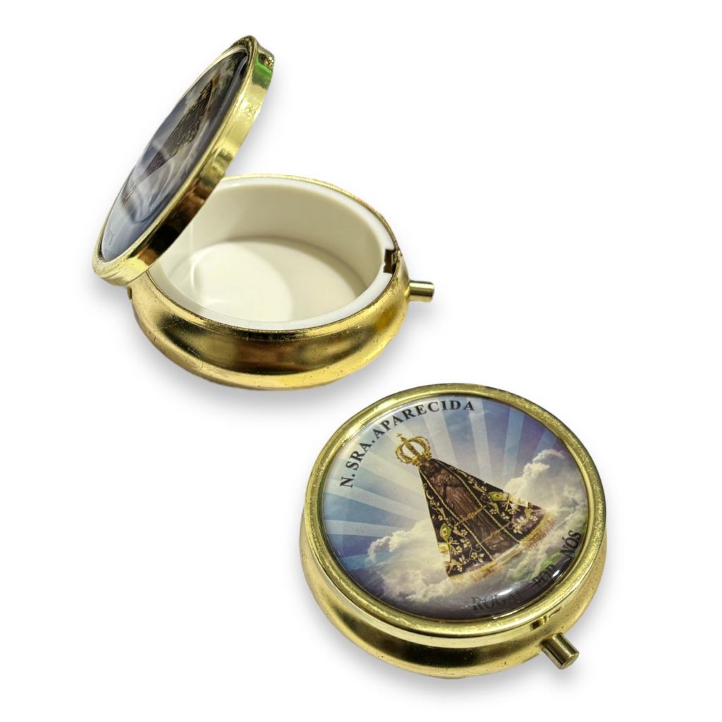 Teca Porta Hostia Nossa Senhora Aparecida 5cm em Oferta na Shopee