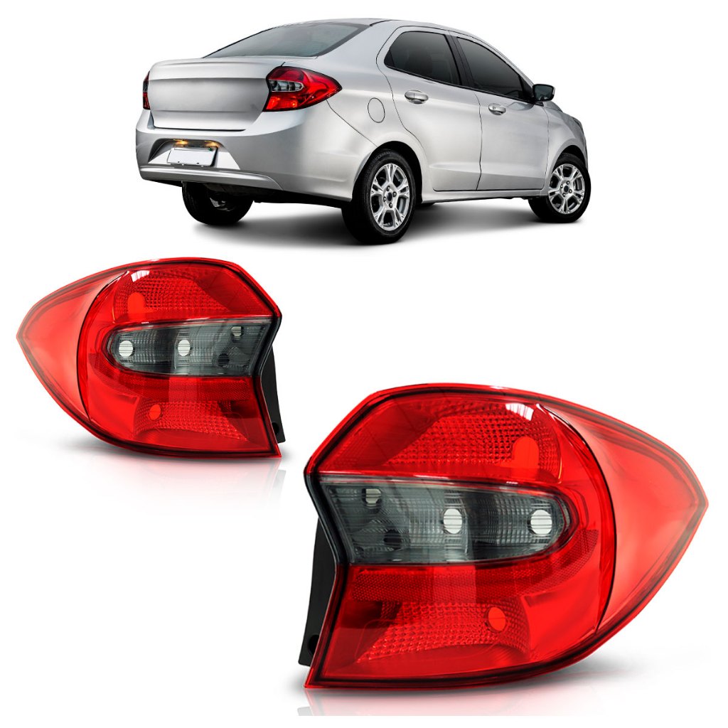 Lanterna Traseira Ka Sedan 2015 2016 2017 2018 Fumê Bicolor Lente Lisa Acrilico em Oferta na Shopee