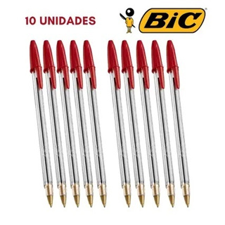 Kit Caneta Bic Cristal Média Classic - Azul, Preta, Vermelha. em Oferta na Shopee