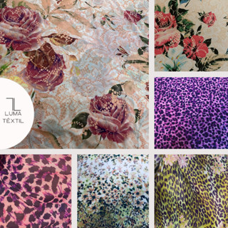 Tecido Tule de malha com elastano estampado (1m x 1,60m)