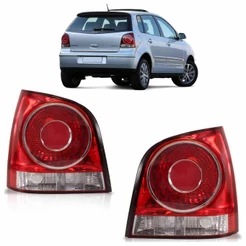 Lanterna Traseira Polo Hatch 2007 2008 2009 2010 2011 Bicolor Lente Lisa Acrilico