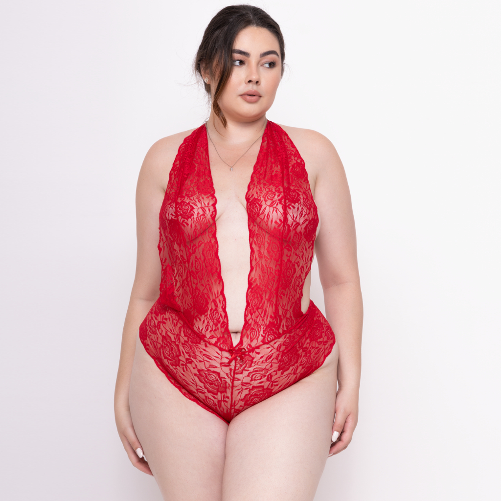 Kit 2 Body Rendado Plus Size Sexy Lingerie Feminino Sensual em Oferta na Shopee