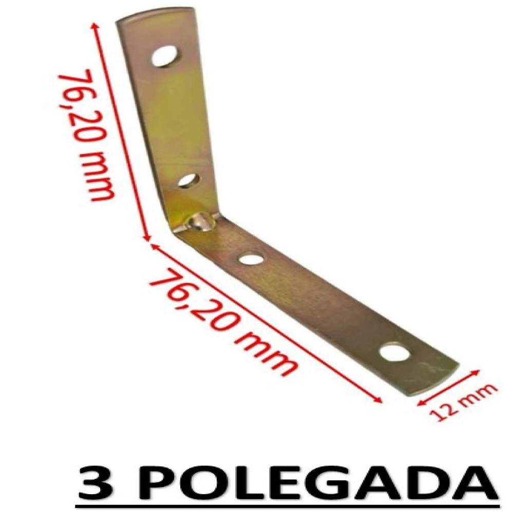 Cantoneira L Reforçada 75 x 75 Aço Móveis Prateleira Armário Suporte Fixação com Parafusos